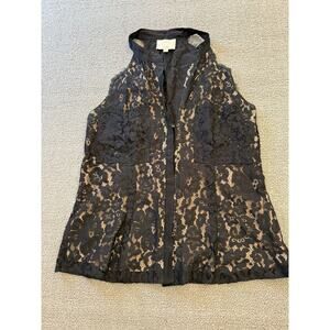 Madison Marcus Women Extra Small Lace Black Tank‎ Top